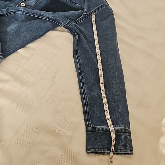 RW&CO. Men's Denim Button-Down Oversized Jean Shirt XL Dark Blue Washed - Picture 11 of 16